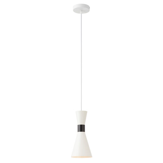 Lustra moderna alba conica inel decorativ negru E27/42W, Kilt 01-2709 Smarter