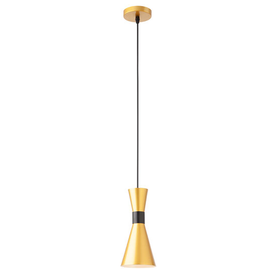Lustra moderna aurie conica inel decorativ negru E27/42W, Kilt 01-2710 Smarter