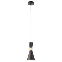 Lustra moderna neagra conica inel decorativ auriu E27/42W, Kilt 01-2711 Smarter