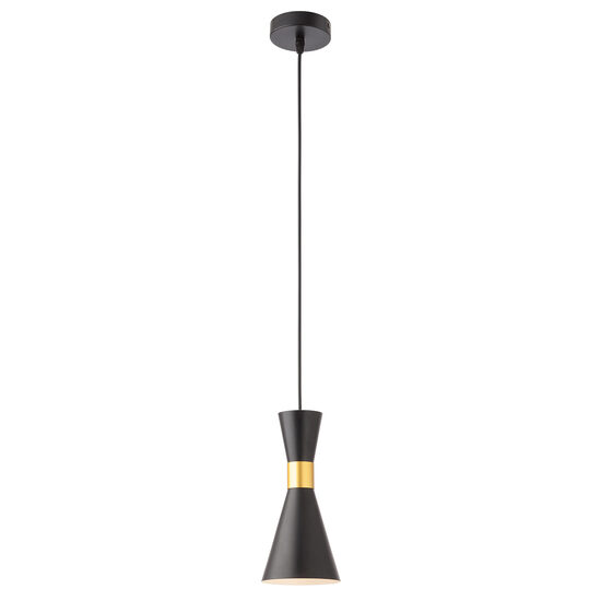 Lustra moderna neagra conica inel decorativ auriu E27/42W, Kilt 01-2711 Smarter