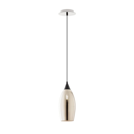 Lustra moderna crom abajur sticla fumurie 1xE14/28W D11, Tanner 01-3189 Smarter