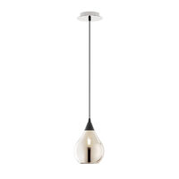 Lustra moderna crom abajur sticla fumurie 1xE14/28W D15, Tanner 01-3190 Smarter