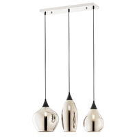 Lustra moderna crom abajururi sticla fumurie 3xE14/28W, Tanner 01-3193 Smarter