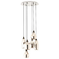 Lustra moderna crom abajururi sticla fumurie 6xE14/28W, Tanner 01-3194 Smarter