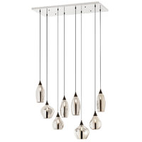 Lustra moderna crom abajururi sticla fumurie 8xE14/28W, Tanner 01-3195 Smarter
