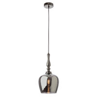 Lustra clasica crom negru abajur sticla fumurie E27/42W, Toll 01-2752 Smarter