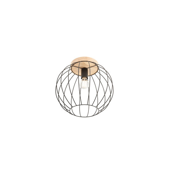 Plafoniera negru mat lemn natur E27/42W, Trellis 01-3135 Smarter