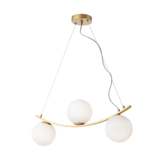 Lustra moderna aurie abajururi sticla opal 3xE14/28W, Volley 01-2717 Smarter