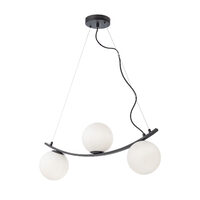 Lustra moderna neagra abajururi sticla opal 3xE14/28W, Volley 01-2718 Smarter