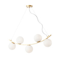 Lustra moderna aurie abajururi sticla opal 5xE14/28W, Volley 01-2721 Smarter