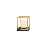 Veioza negru mat cadru alama abajur sticla opal E14/28W, Zodiac 01-3052 Smarter