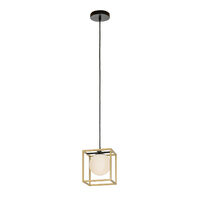 Lustra negru mat cadru alama abajururi sticla opal E14/28W, Zodiac 01-3056 Smarter