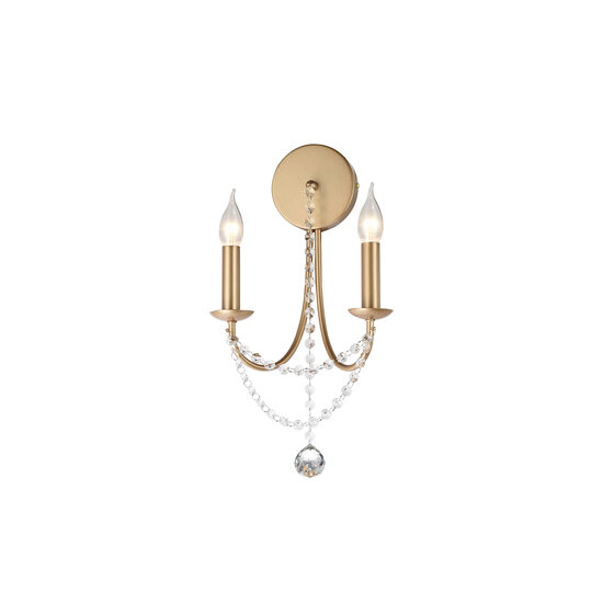 Aplica auriu mat ornamente cristal 2xE14/28W, Aphrodite 02-992 Smarter