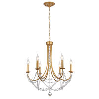 Candelabru auriu mat ornamente cristal 6xE14/28W, Aphrodite 02-994 Smarter