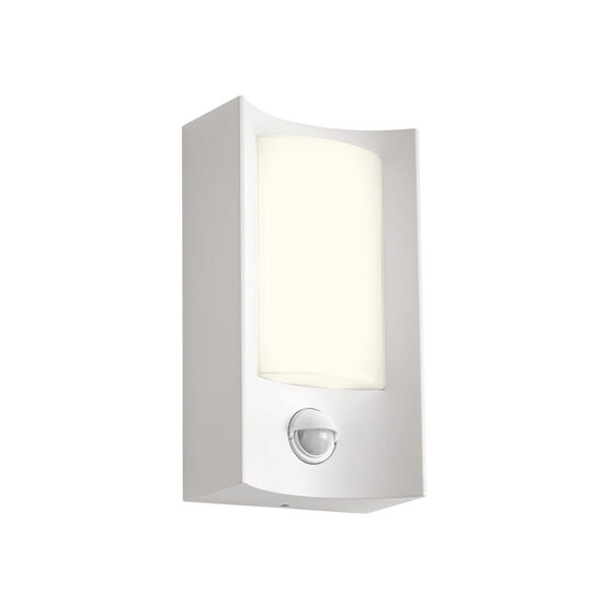Aplica exterior LED IP44 alb mat senzor prezenta+crepuscular 8W/490lm/3000K, Warp 90485 Smarter