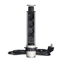 Priză birou pop-up cu USB si sistem inchidere, 3x2P+E (Schuko), OR-AE-1349(GS) Orno