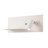 Aplica stanga Brook alba suport telefon si USB LED 8W/1000lm/3000K, 01-2983 Redo