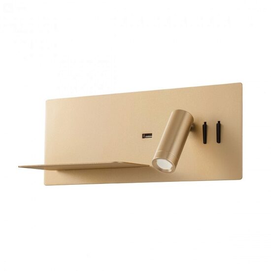 Aplica stanga Brook aurie suport telefon si USB LED 8W/1000lm/3000K, 01-2984 Redo