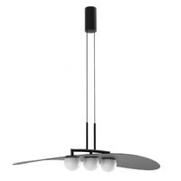Lustra moderna Cody neagra sticla opal LED 28W/2700lm/3000K, 01-3309 Redo