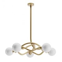 Lustra moderna Confusio aurie abajururi sticla opal 5xE14/28W, 01-3258 Redo