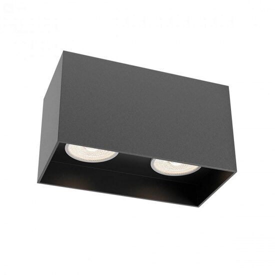 Plafoniera moderna Corinth neagra structura metalica 2xGU10/14W, 01-3436 Redo