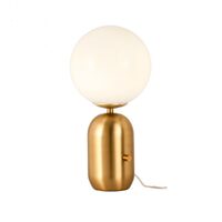 Veioza moderna Helios aurie abajur sticla opal E14/28W, 01-2929 Redo