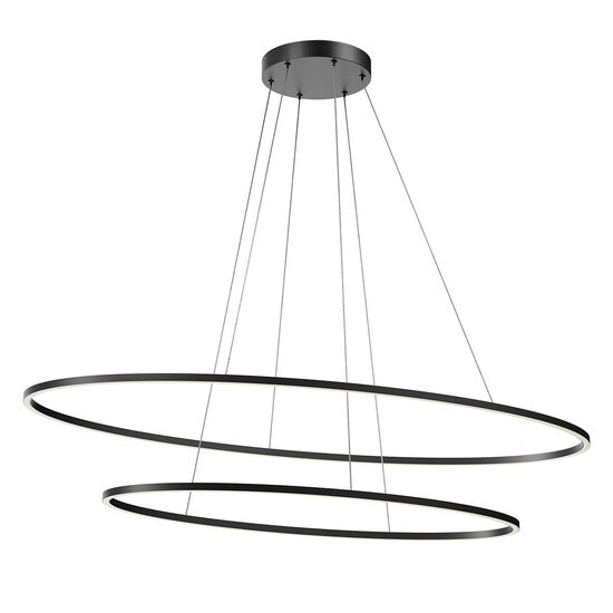 Lustra moderna Leo negru il. indirect LED 108W/14234lm 3000K/4000K, 01-3343 Redo