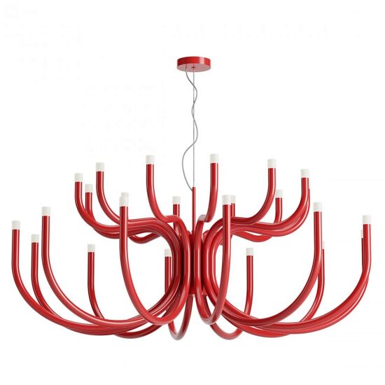 Candelabru modern Luxor rosu dimmabil TRIAC LED 108W/11454lm/3000K, 01-3237 Redo