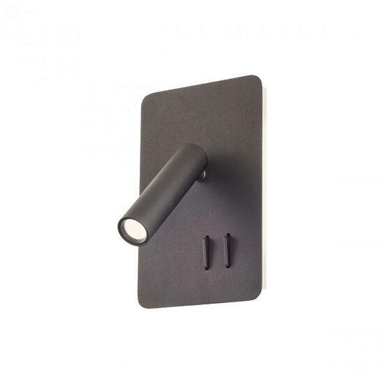 Aplica moderna Quda neagra intrerupator LED 6W/720lm/3000K, 01-2982 Redo