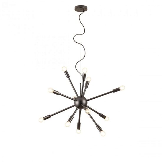 Lustra moderna Stellar neagra, structura metalica 12xE14/25W, 01-2934 Redo