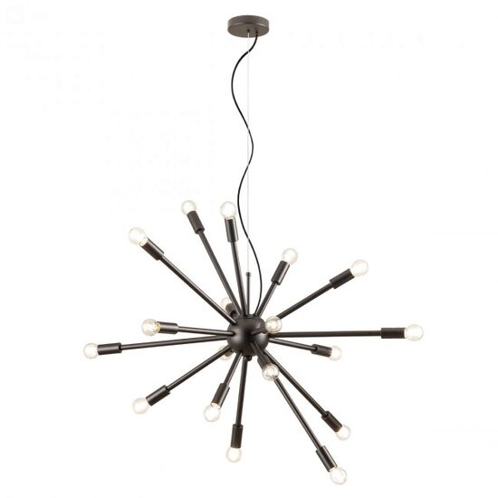 Lustra moderna Stellar neagra structura metalica 18xE14/25W, 01-2936 Redo