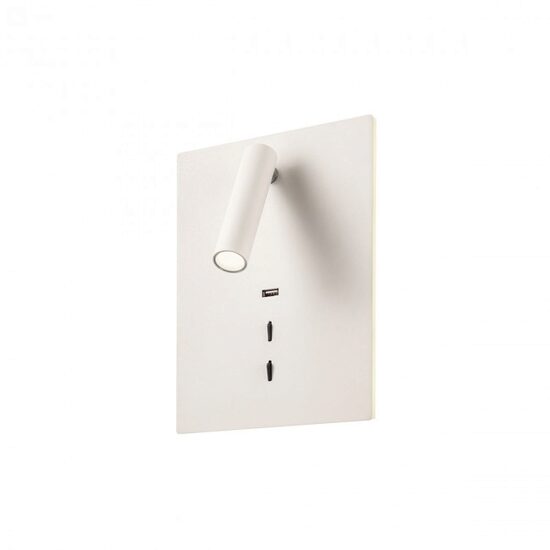 Aplica moderna Zen alb intrerupatoare port USB LED 16W/1920lm/3000K, 01-2995 Redo