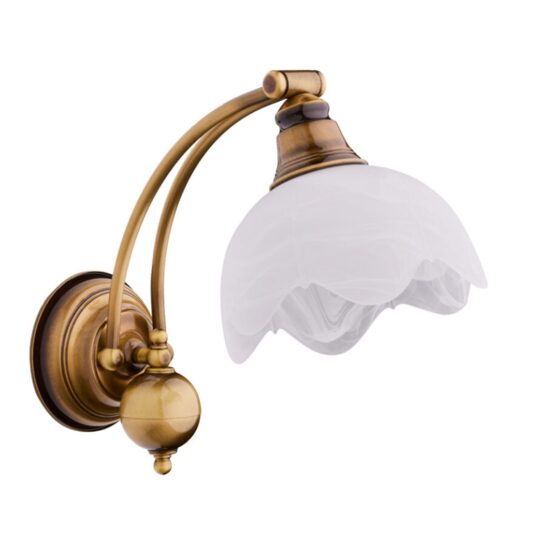 Aplica clasica alama patinata abajur sticla 1xE27/60W Jupiter 008 Jupiter