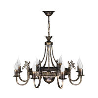 Candelabru rustic din alama patinata brate elegante 8xE14/40W Korona 225 Jupiter