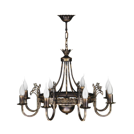 Candelabru rustic din alama patinata brate elegante 8xE14/40W Korona 225 Jupiter