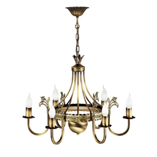 Candelabru rustic alama patinata brate elegante 6xE14/40W Korona 277 Jupiter