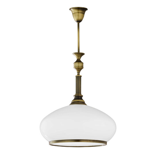 Candelabru clasic alama patinata abajur sticla opal 1xE27/60W Zeus 620 Jupiter