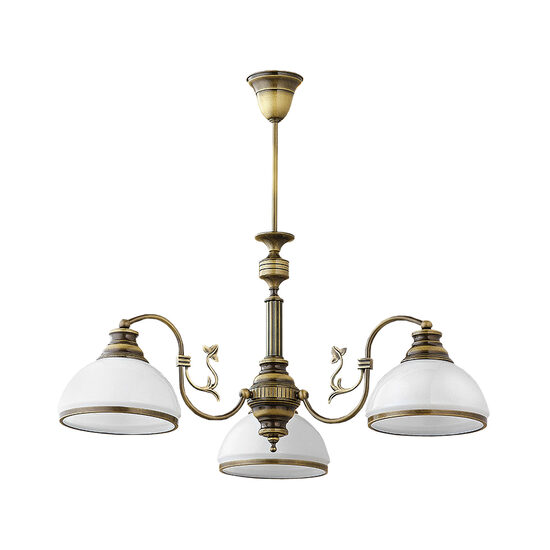 Candelabru clasic alama patinata abajururi sticla opal 3xE27/60W Zeus 622 Jupiter