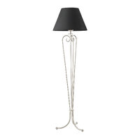 Lampadar modern argintiu antichizat abajur textil negru 1xE27/60W Arkada 1205 Jupiter