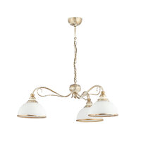 Candelabru clasic ecru abajururi sticla 3xE27/60W Xsara 1170 Jupiter