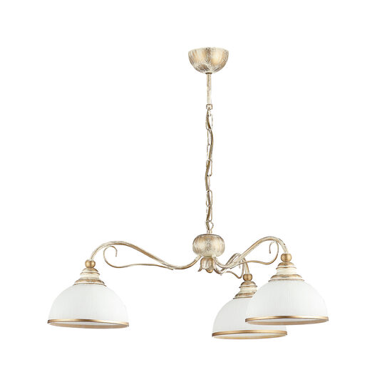 Candelabru clasic ecru abajururi sticla 3xE27/60W Xsara 1170 Jupiter