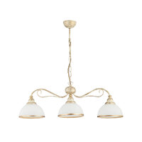 Candelabru clasic ecru abajururi sticla 3xE27/60W Xsara 1171 Jupiter