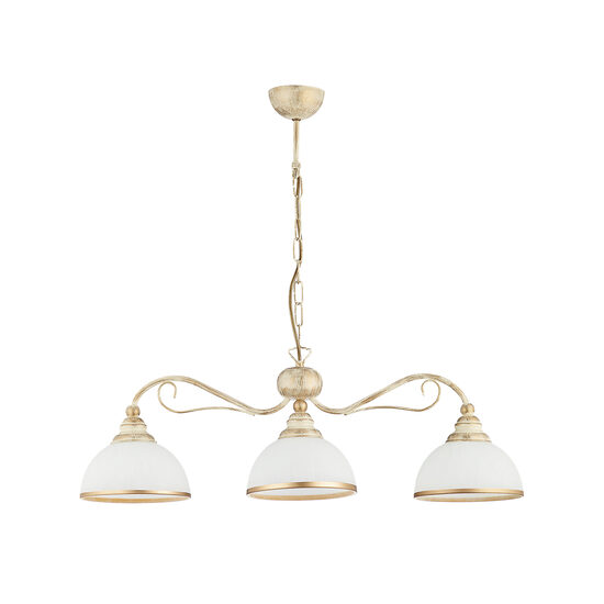 Candelabru clasic ecru abajururi sticla 3xE27/60W Xsara 1171 Jupiter