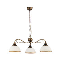 Candelabru clasic alama patinata abajururi sticla 3xE27/60W Xsara 1175 Jupiter
