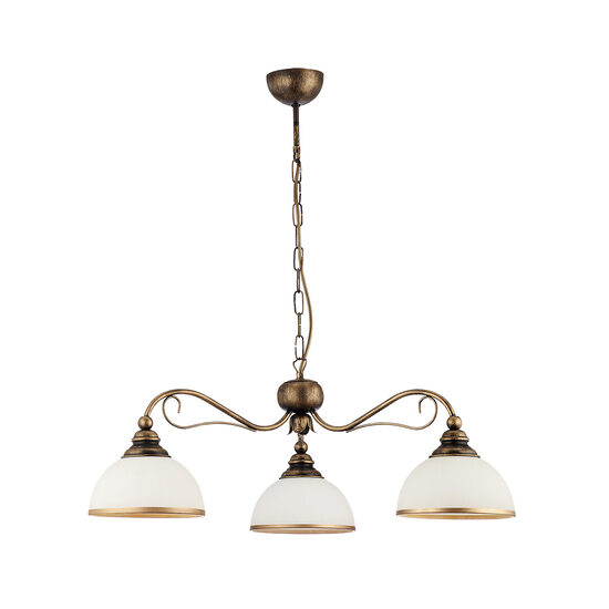 Candelabru clasic alama patinata abajururi sticla 3xE27/60W Xsara 1175 Jupiter