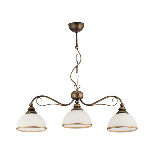 Candelabru clasic alama patinata abajururi sticla 3xE27/60W Xsara 1176 Jupiter