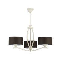 Candelabru modern brate albe abajururi textile negre 3xE27/60W Kaszmir 1191 Jupiter