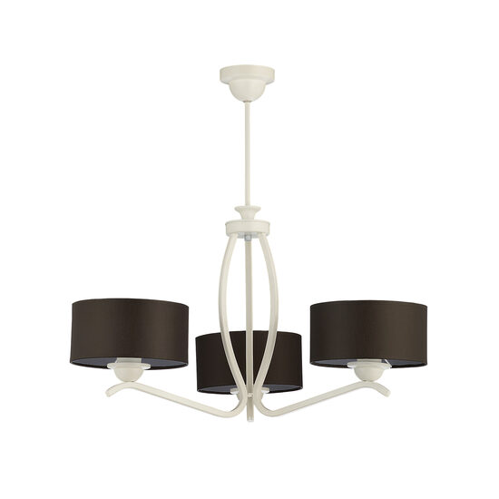Candelabru modern brate albe abajururi textile negre 3xE27/60W Kaszmir 1191 Jupiter