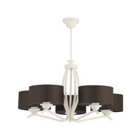 Candelabru modern brate albe abajururi textile negre 5xE27/60W Kaszmir 1192 Jupiter