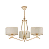 Candelabru modern brate ecru abajururi textile bej 3xE27/60W Kaszmir 1274 Jupiter